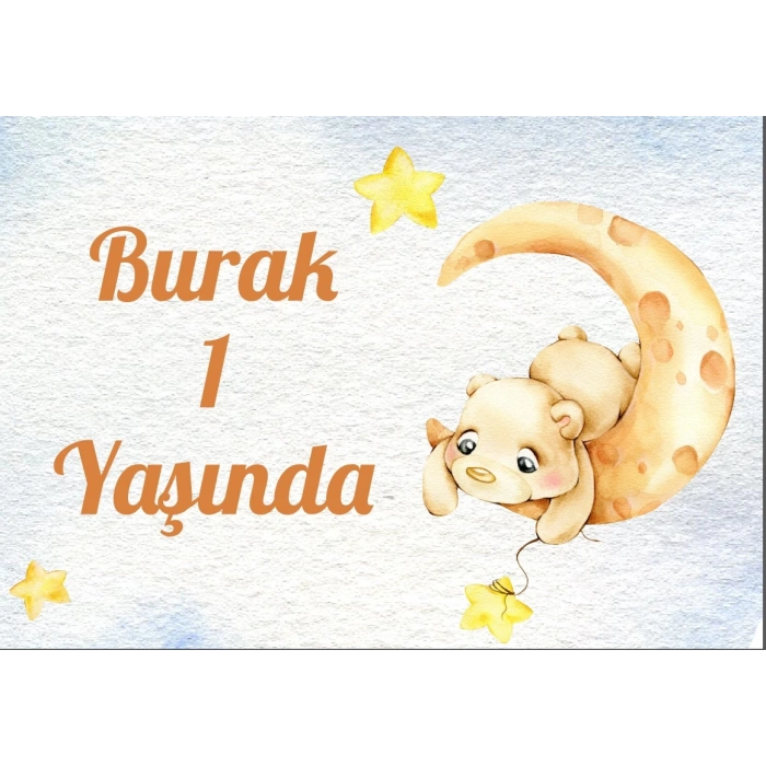 Ay Temalı Doğum Günü Afişi 35X50 cm