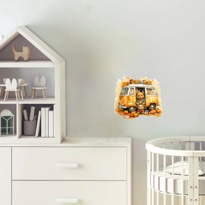 Ayıcık Ailesi Karavanı Duvar Stickerı