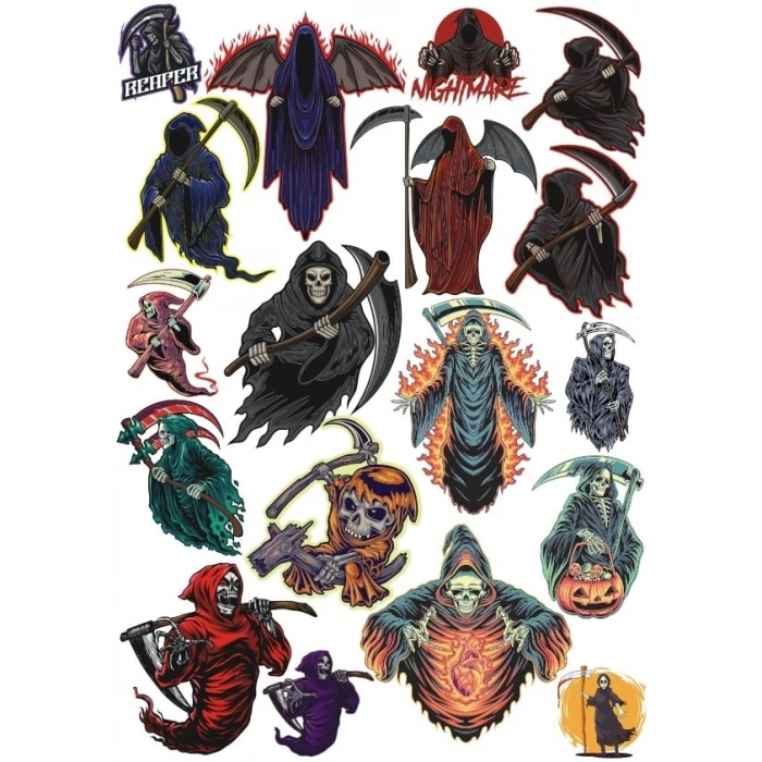 Azrail Sticker Set 18 Parça Telefon, Tablet, Defter, Laptop Sticker