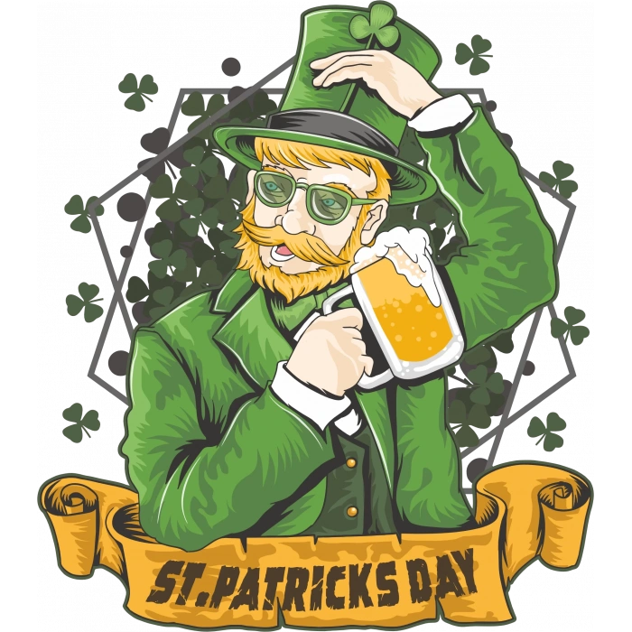 İrlandalı Sticker 10x10 cmRenkli Sticker