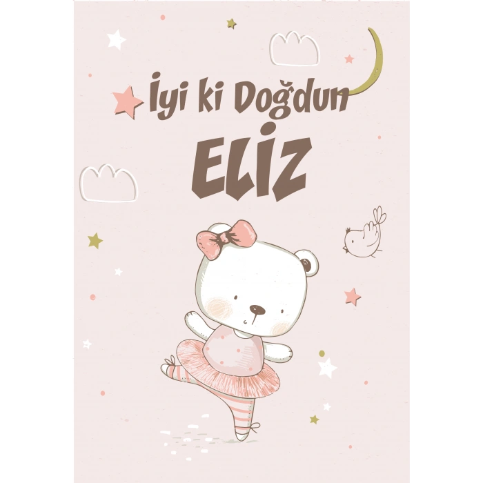 Balerin Temalı Doğum Günü Afişi 35X50 cm