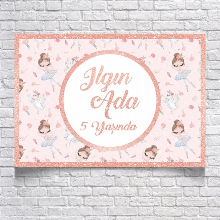 Balerin Temalı Doğum Günü Afişi 35X50 cm