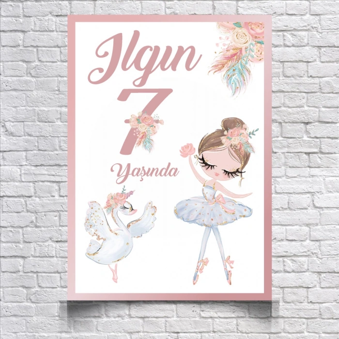 Balerin Temalı Doğum Günü Afişi 35X50 cm