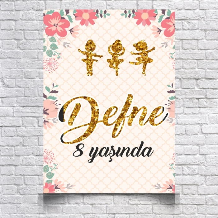 Balerin Temalı Doğum Günü Afişi 50X70 cm