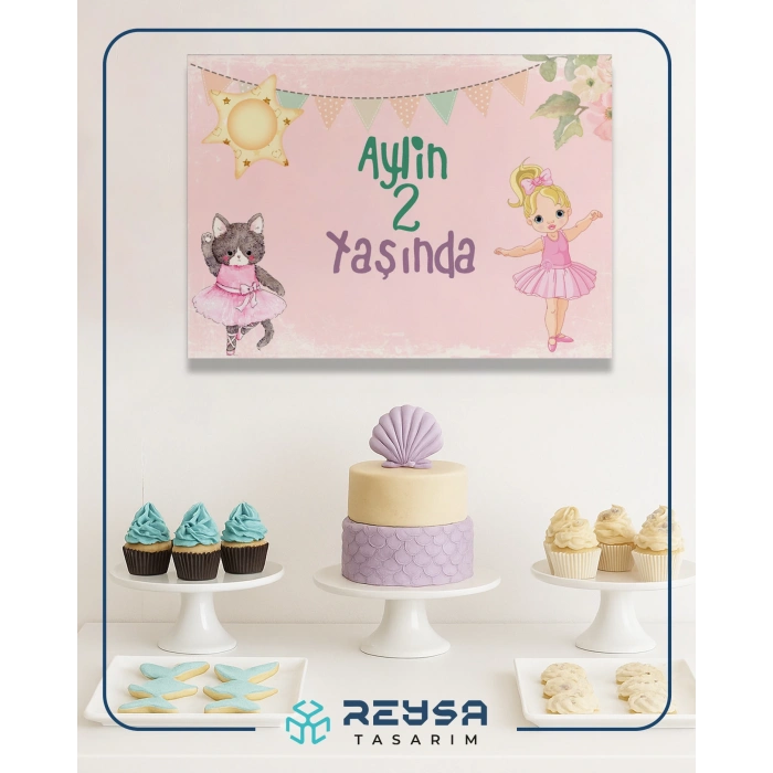 Balerin Temalı Doğum Günü Afişi 70X100 cm