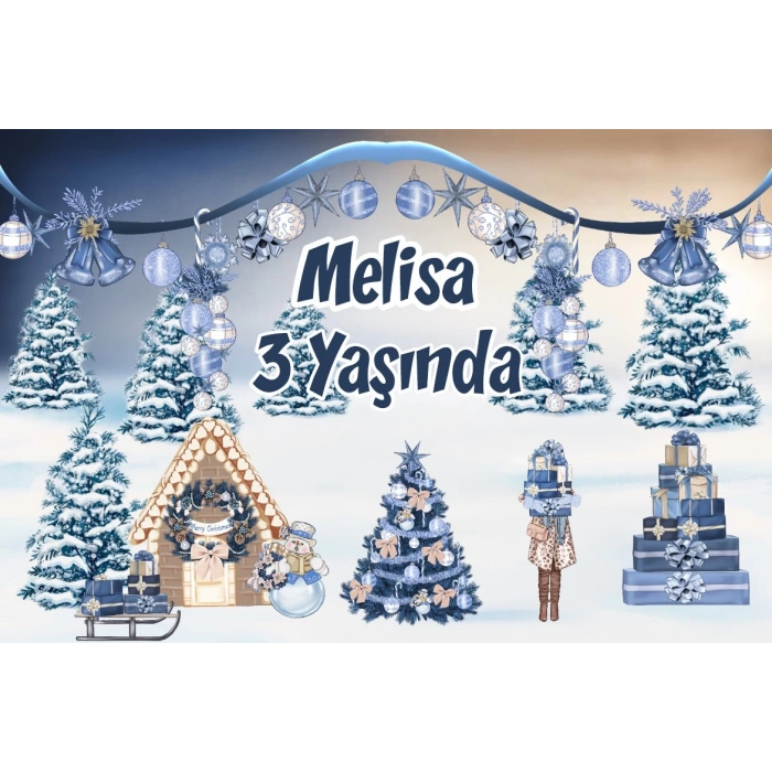 Kış Temalı Doğum Günü Afişi -1 35X50 cm