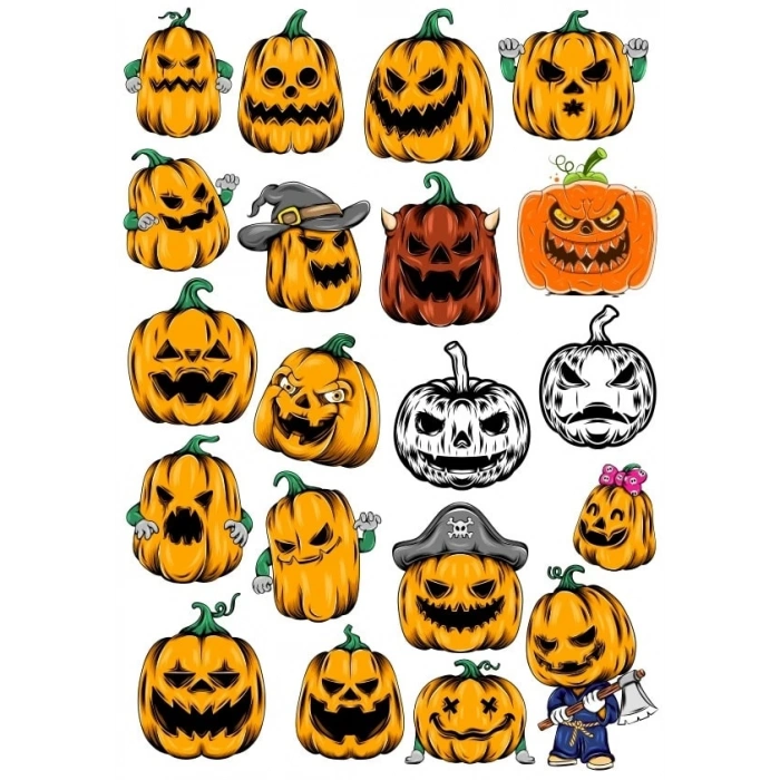 Balkabakları Sticker Set 4 16 Parça Telefon, Tablet, Defter, Laptop Sticker