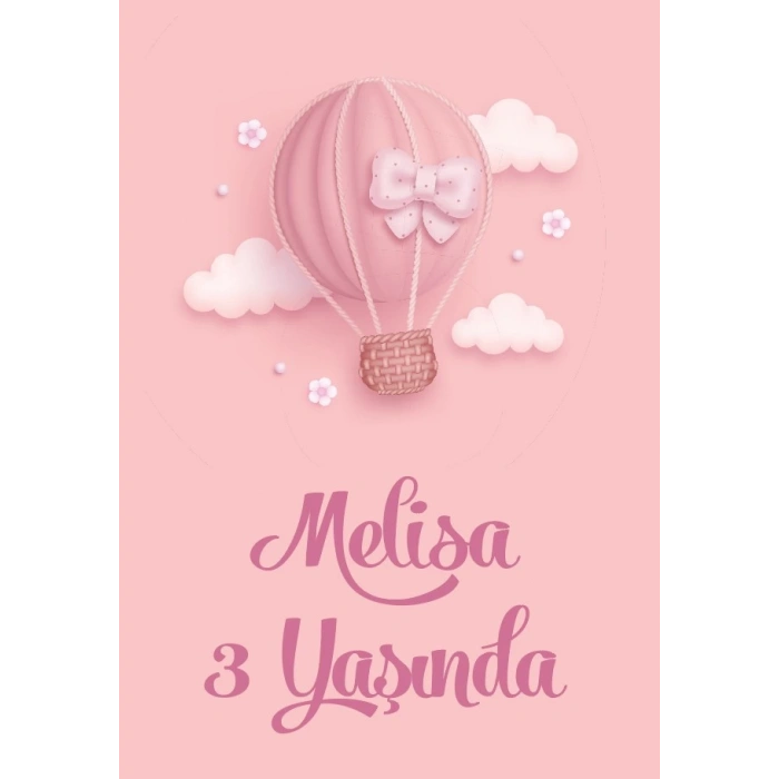 Balon temalı doğum günü afişi 50X70 cm