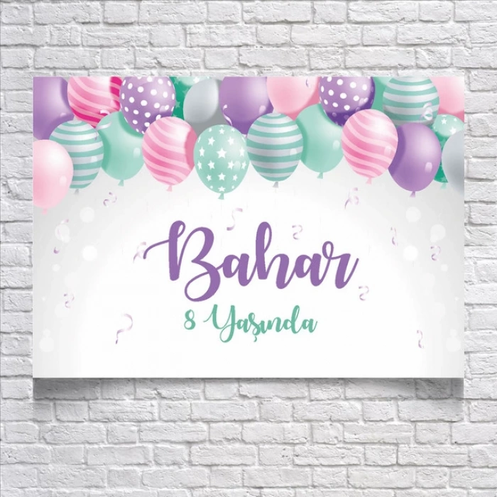 Balon Temalı Doğum Günü Afişi 50x70 Cm