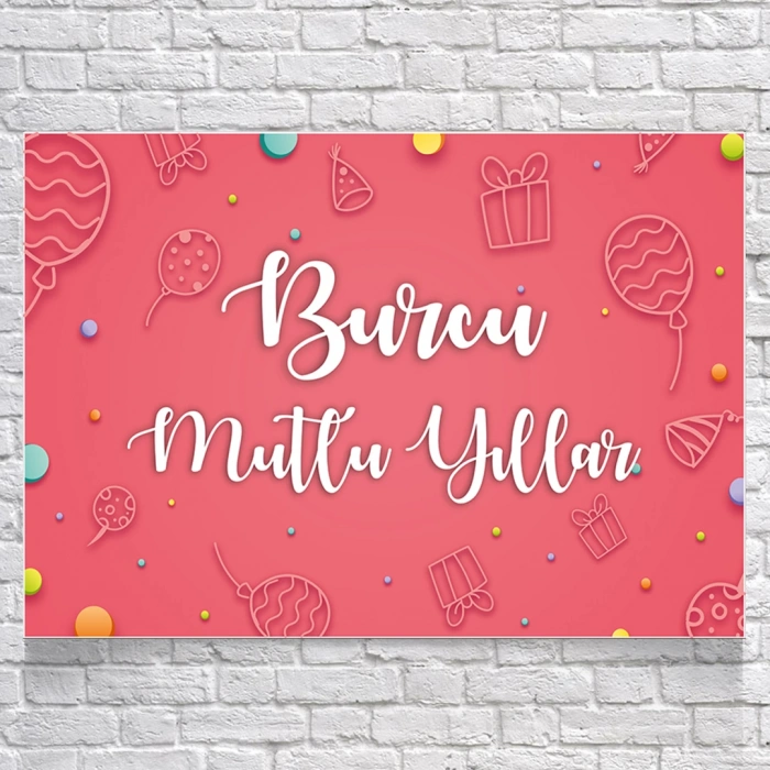 Balon Temalı Doğum Günü Afişi 70X100 cm