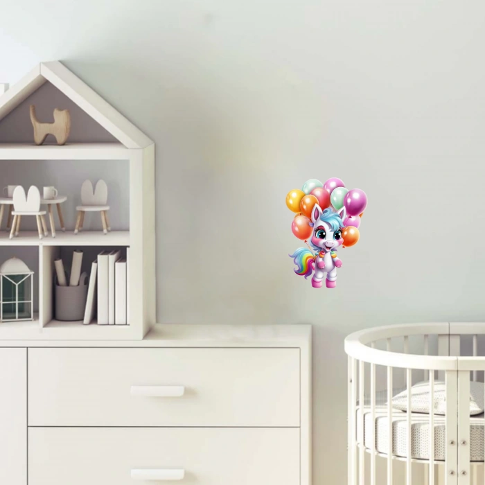 Balonlu Unicorn Duvar Stickerı