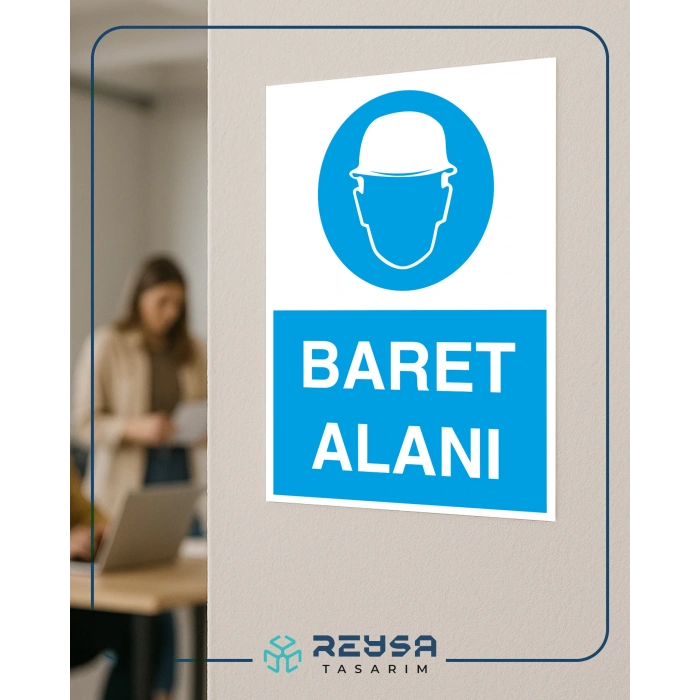 Baret Alanı İş Güvenlik Panosu Sticker 20X28 Cm
