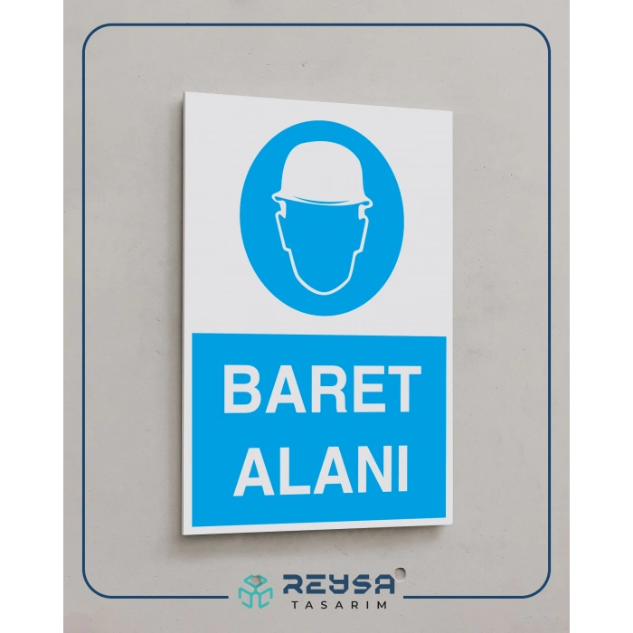 Baret Alanı İş Güvenlik Panosu Sticker 20X28 Cm