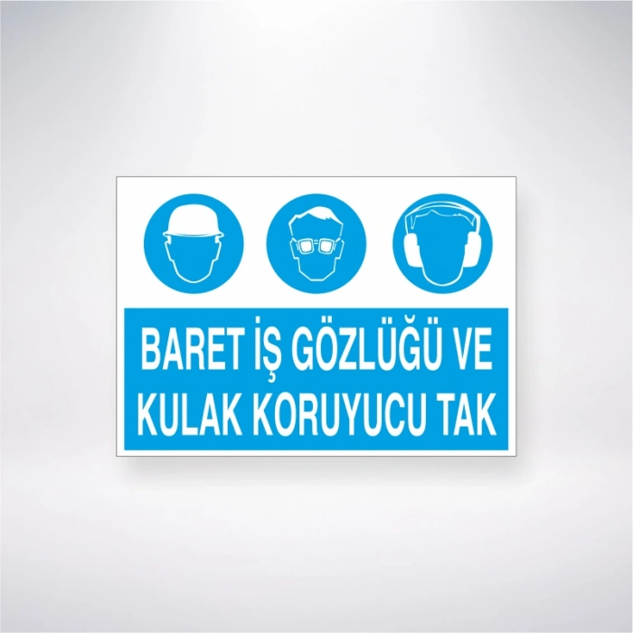 Baret, Gözlük ve Kulaklık Tak Sticker 20X28 Cm