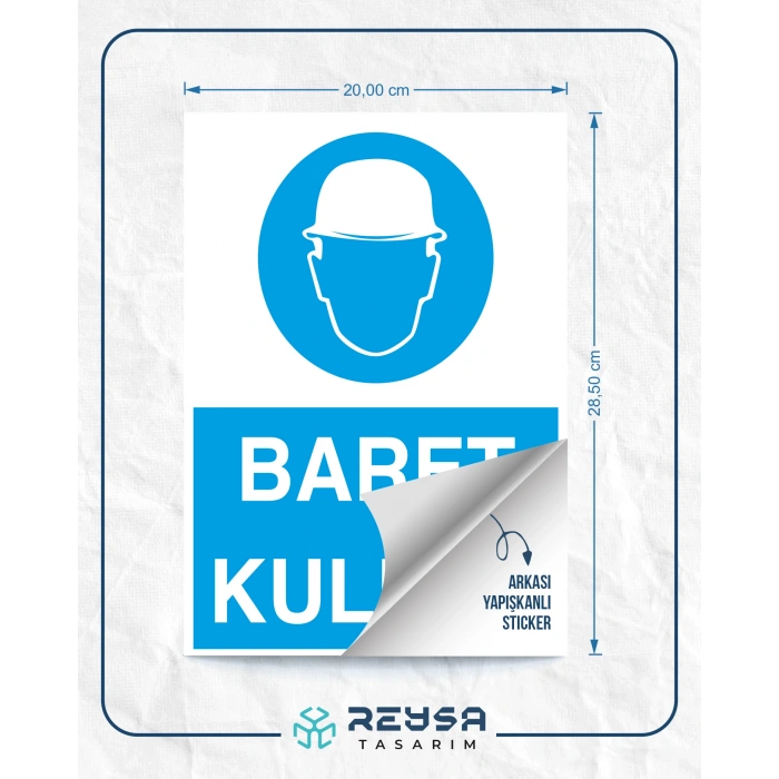 Baret Kullan İş Güvenlik Panosu Sticker 20X28 Cm