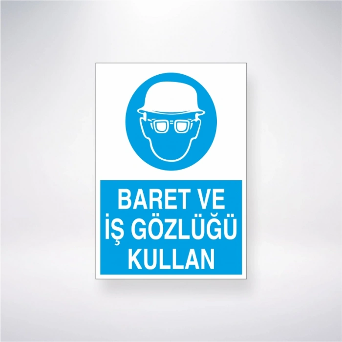 Baret ve İş Gözlüğü Tak Sticker 20X28 Cm