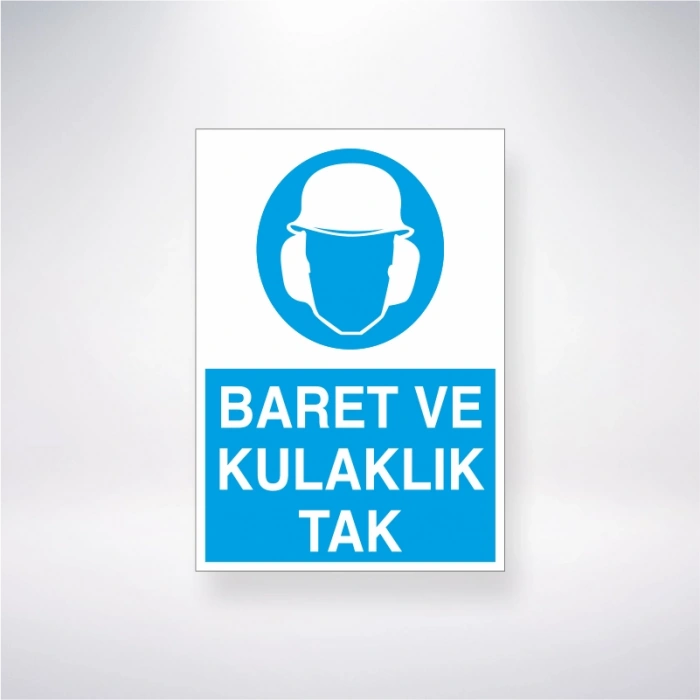 Baret ve Kulaklık Tak Sticker 20X28 Cm