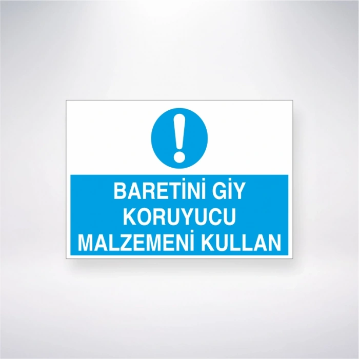Baretini Giy Koruyucu Malzemeni Kullan Sticker 20X28 Cm