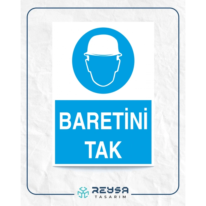 Baretini Tak iş Güvenlik Panosu Sticker 20X28 Cm