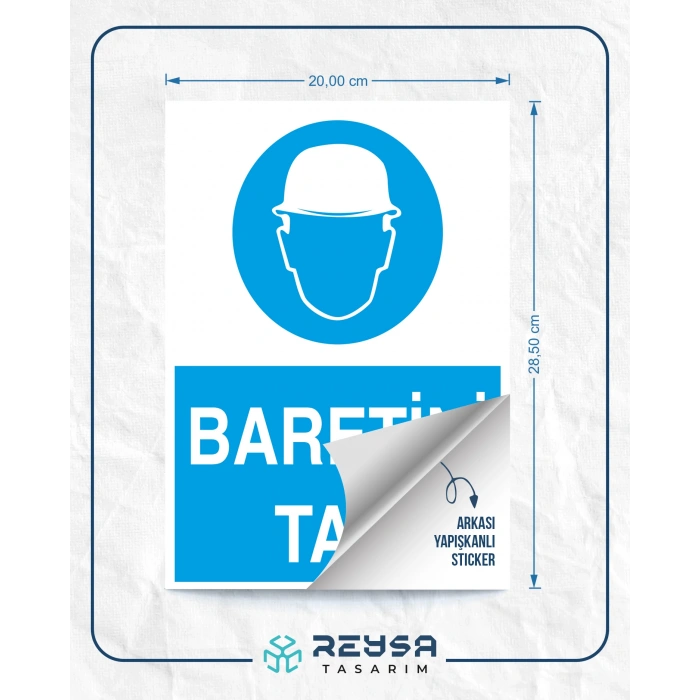Baretini Tak iş Güvenlik Panosu Sticker 20X28 Cm