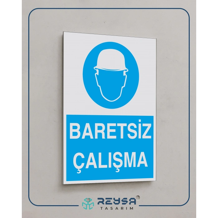 Baretsiz Çalışma İş güvenlik Panosu Sticker 20X28 Cm