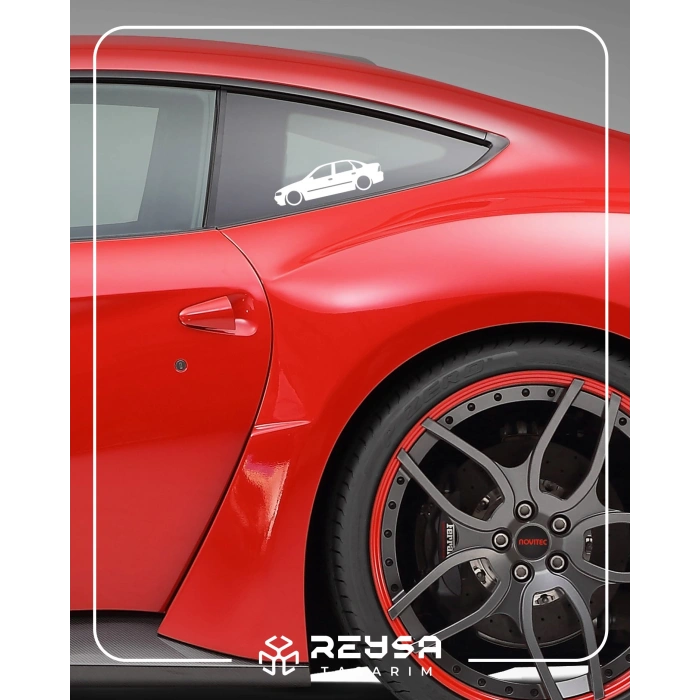 Basık Opel Vectra Sticker 17x17 Cm Beyaz