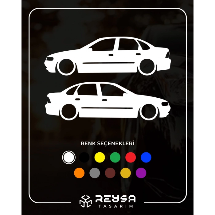 Basık Opel Vectra Sticker 17x17 Cm Beyaz