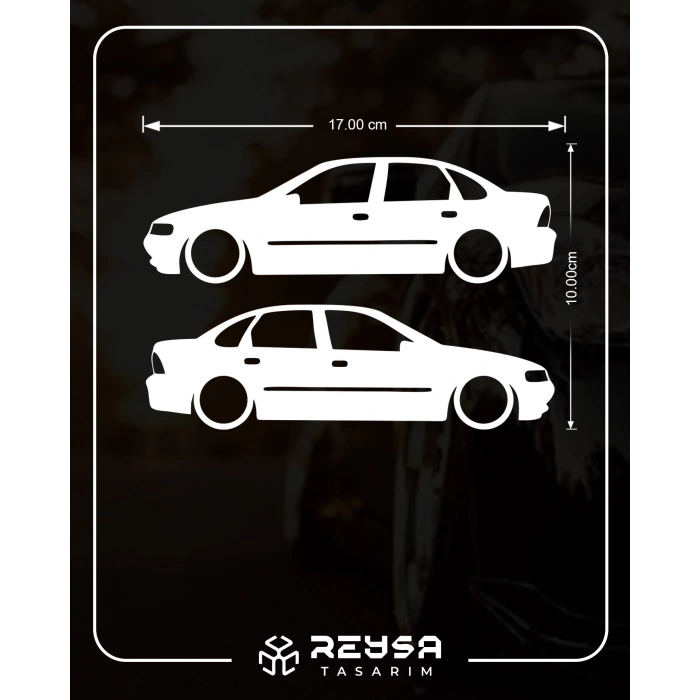 Basık Opel Vectra Sticker 17x17 Cm Beyaz