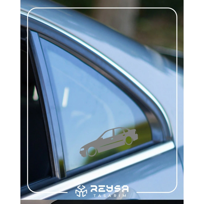 Basık Opel Vectra Sticker 17x17 Cm Gri