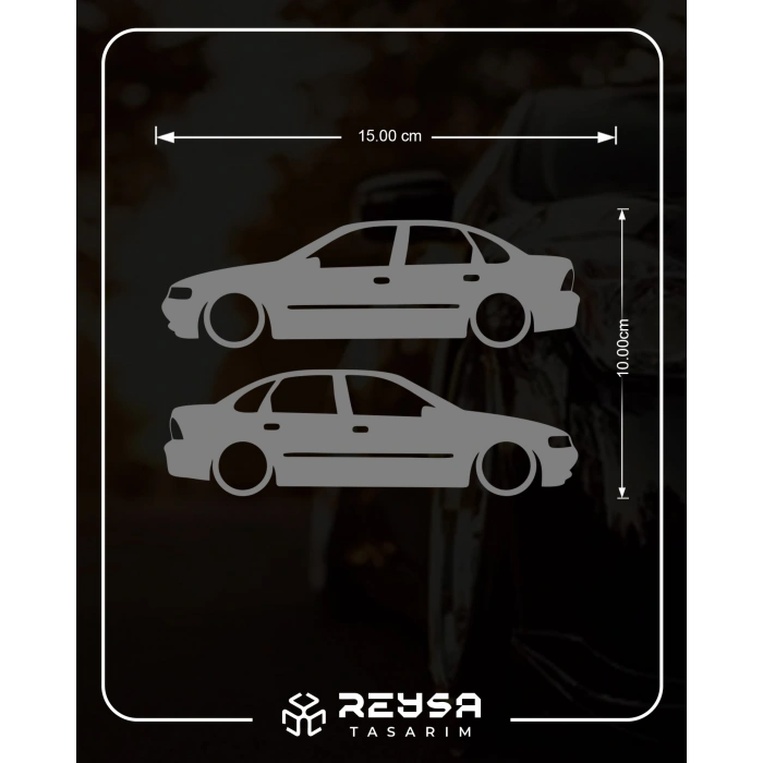 Basık Opel Vectra Sticker 17x17 Cm Gri
