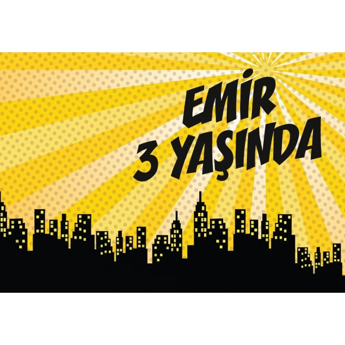 Şehir Temalı Doğum Günü Afişi 35X50 cm