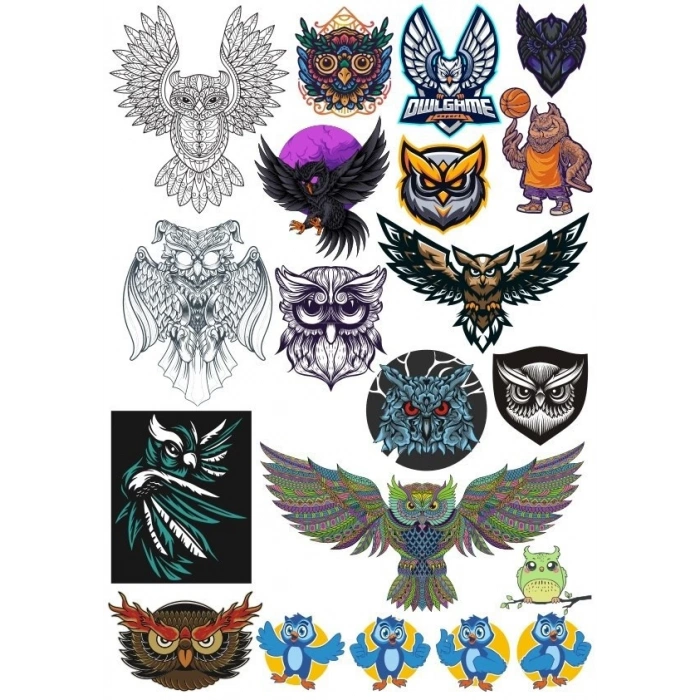 Baykuş OWL Sticker Set-11 15 Parça Telefon, Tablet, Defter, Laptop Sticker