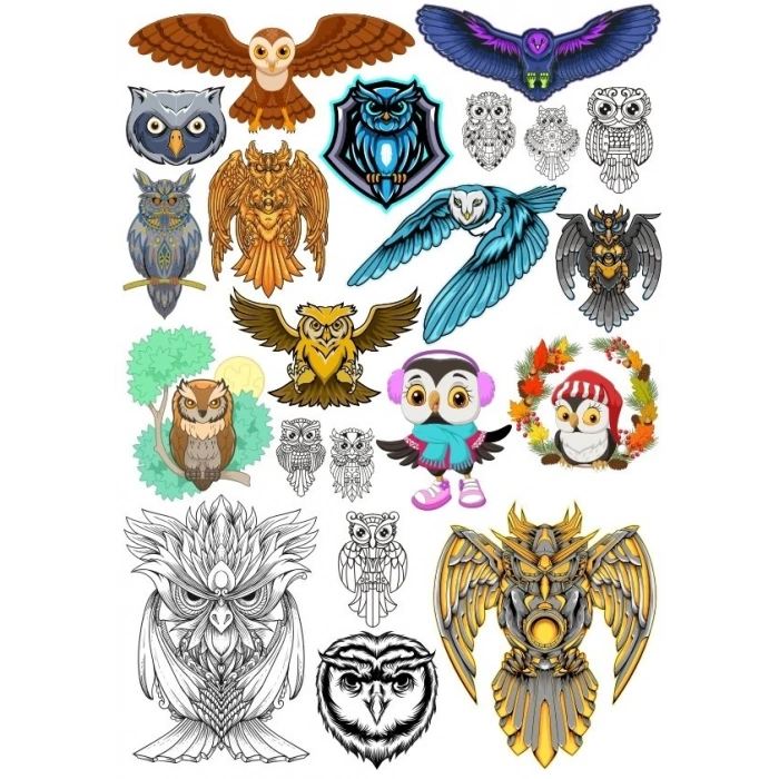 Baykuş Sticker Set 13 20 Parça Telefon, Tablet, Defter, Laptop Sticker