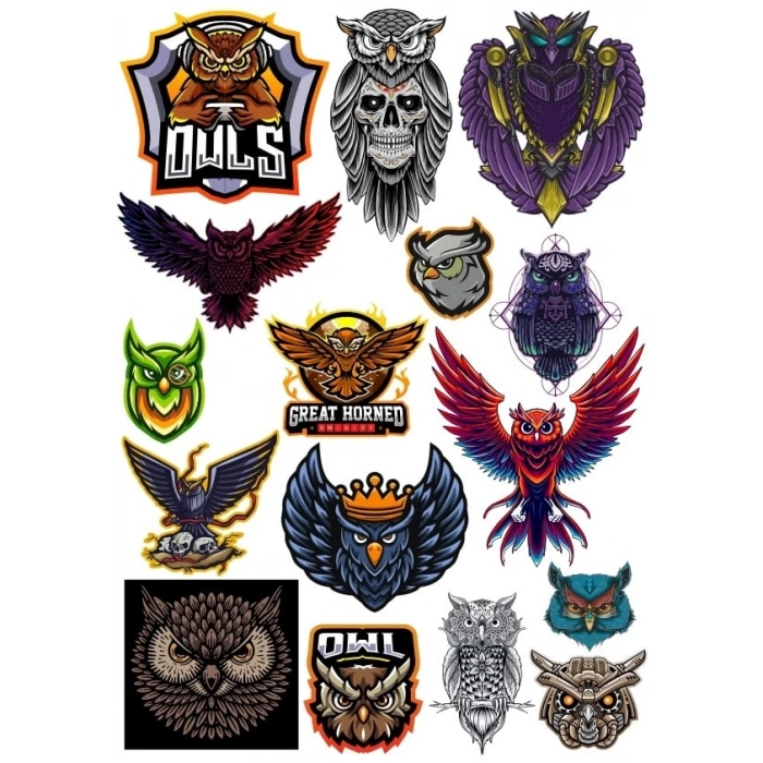 Baykuş Sticker Set 3 15 Parça Telefon, Tablet, Defter, Laptop Sticker