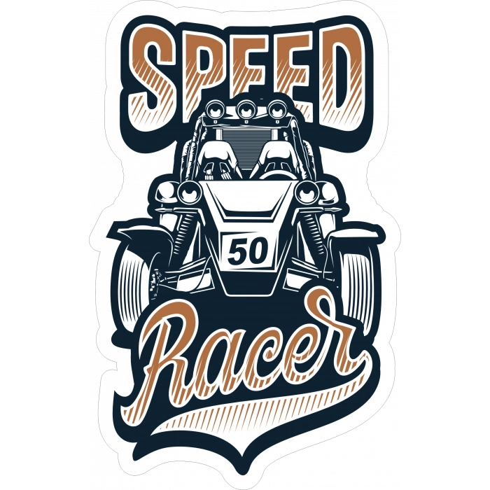 Speed Racer Sticker 10x10 cmRenkli Sticker