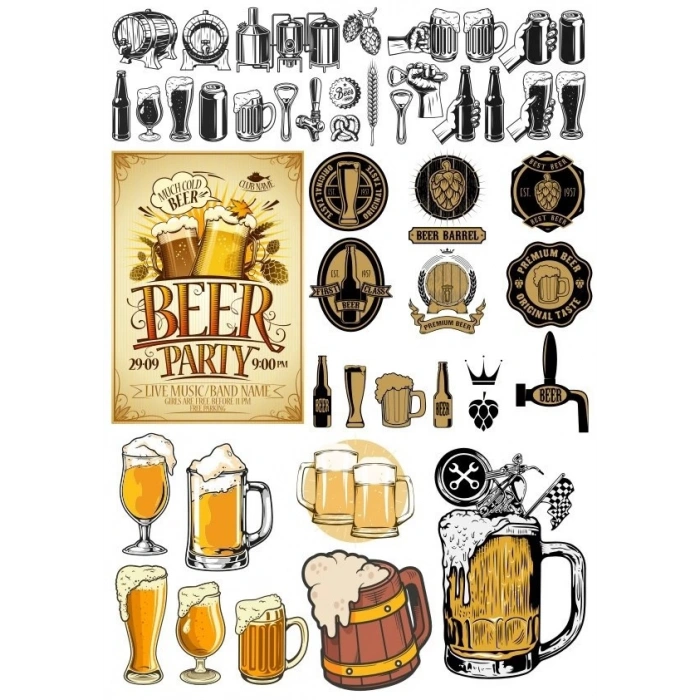 Beer Sticker Set 27 Parça Telefon, Tablet, Defter, Laptop Sticker