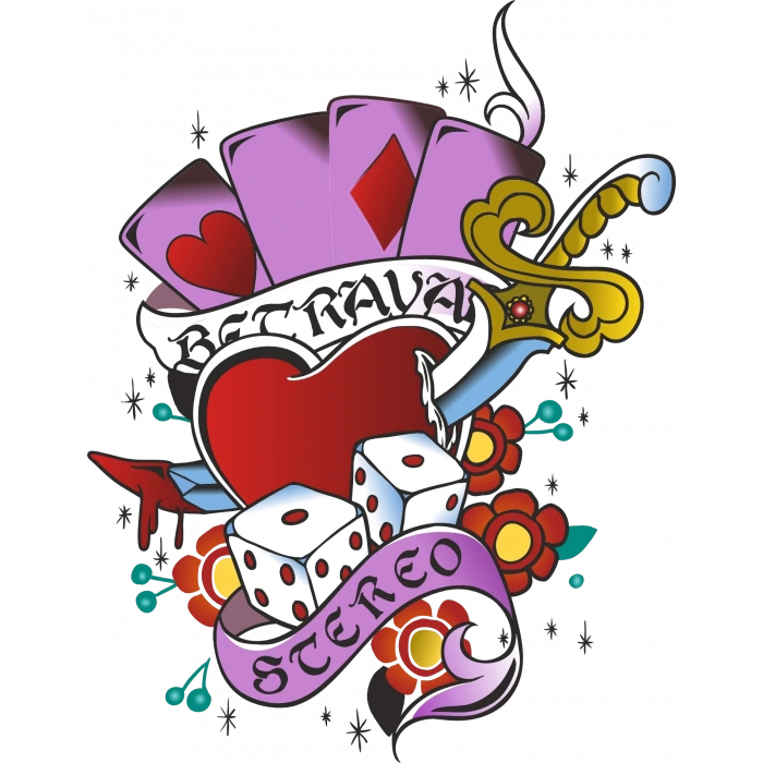 Betrayal Kalp Sticker 10x10 cmRenkli Sticker