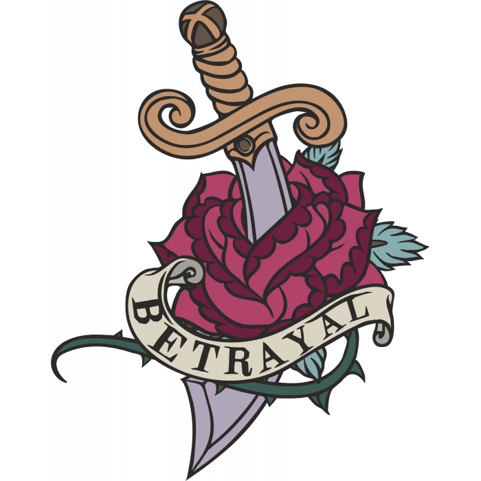 Betrayal Sticker 10x10 cmRenkli Sticker