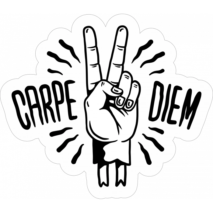 Carpe Diem Sticker 10x10 cmRenkli Sticker
