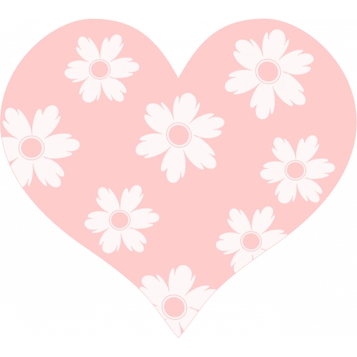 Beyaz Çiçekli Kalp Duvar Stickerı
