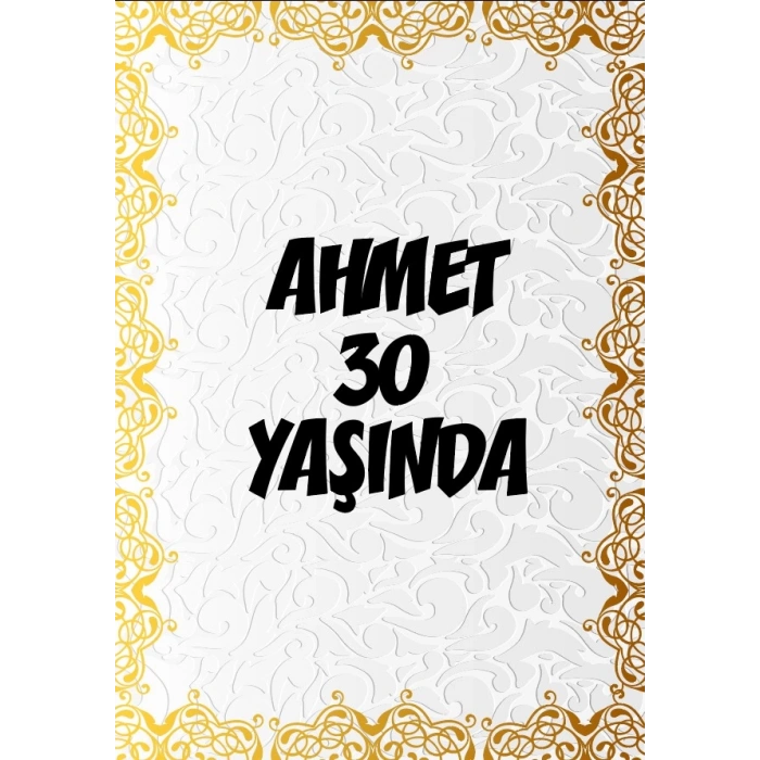 Beyaz Desenler Klasik Temalı Doğuım Günü Afişi -2 70X100 cm