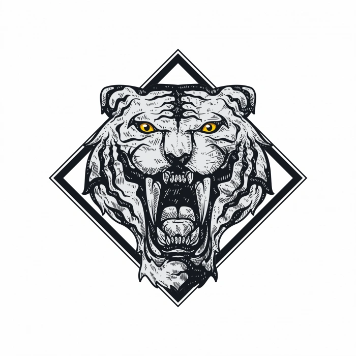 Beyaz Kaplan Sticker 10x10 cmRenkli Sticker