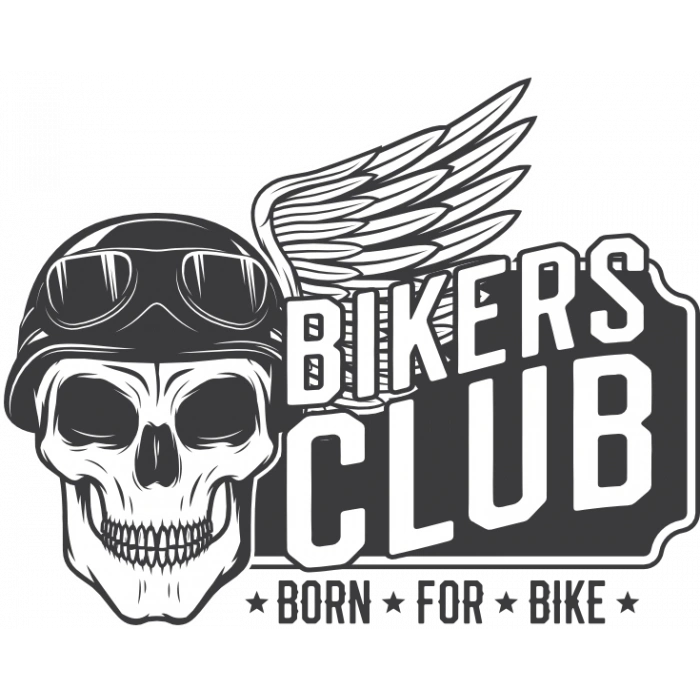 Bikers Club Sticker 10x10 cmRenkli Sticker