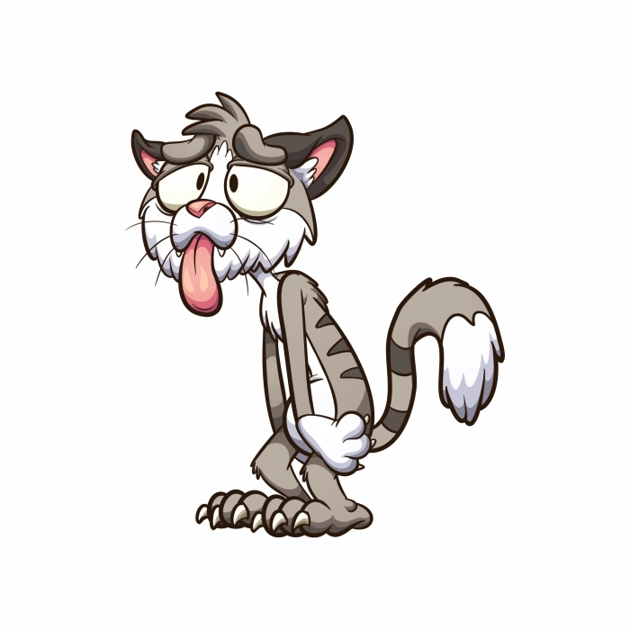 Bıkkın Kedi Sticker 10x10 cmRenkli Sticker