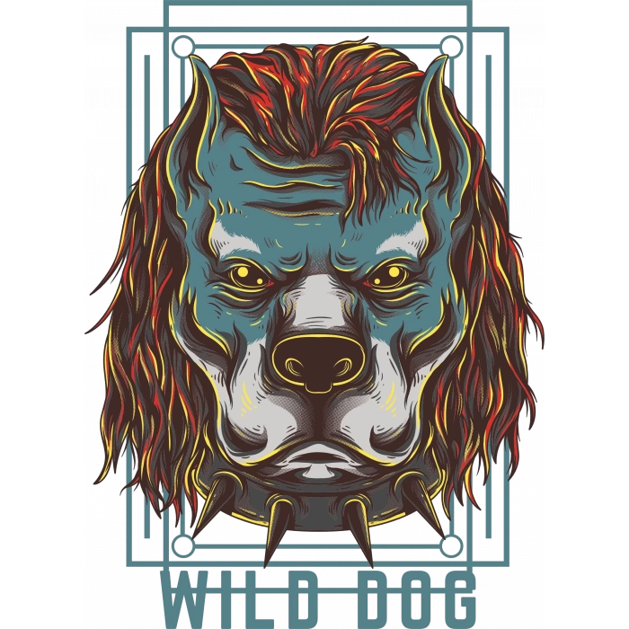 Wild Dog Sticker 10x10 cmRenkli Sticker