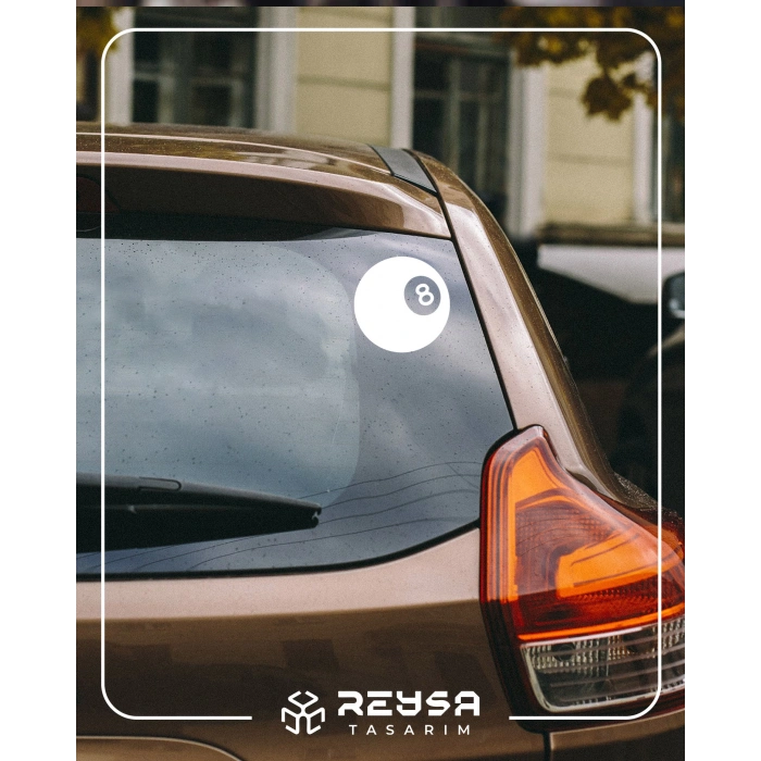 Bilardo Topu Stikcer 17x17 Cm Beyaz