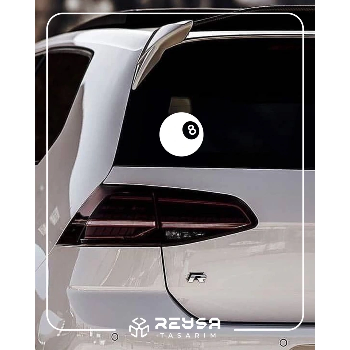 Bilardo Topu Stikcer 17x17 Cm Beyaz