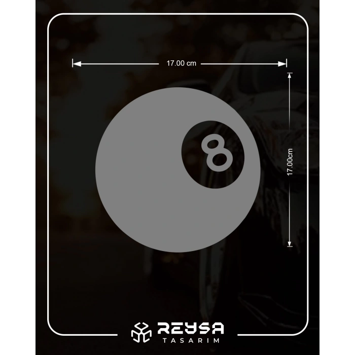 Bilardo Topu Stikcer 17x17 Cm Gri