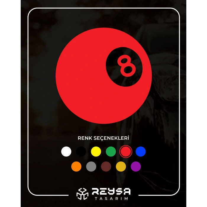 Bilardo Topu Stikcer 17x17 Cm Kırmızı