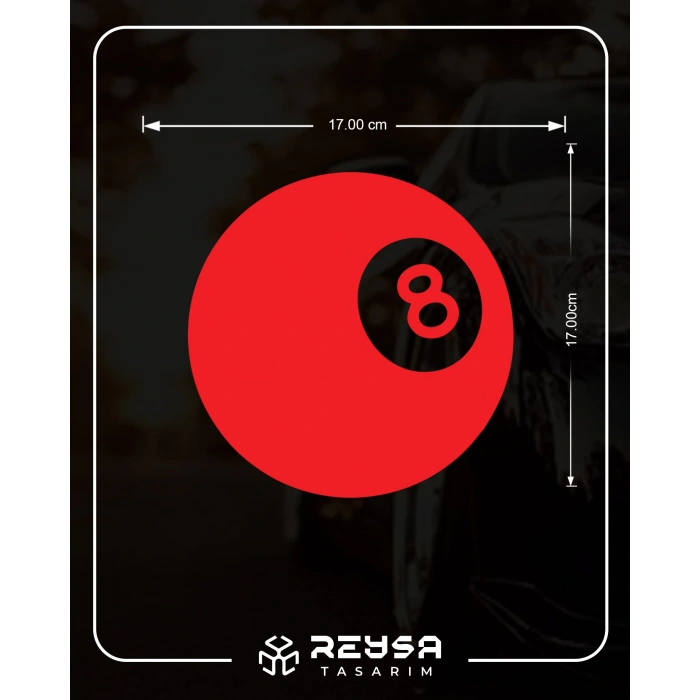Bilardo Topu Stikcer 17x17 Cm Kırmızı